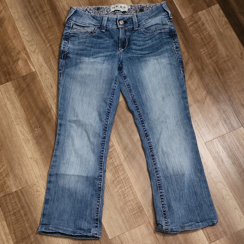 Ariat Bootcut Jeans Womens 29 Medium Wash Cropped Western Cowgirl Denim